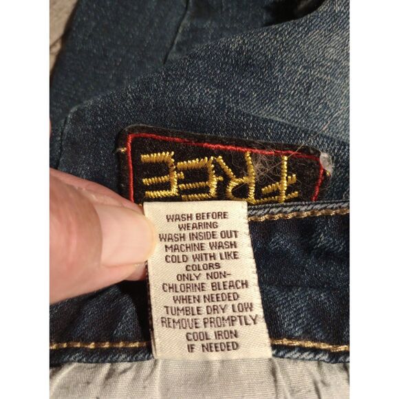 Harmony & Havoc Juniors Size 5 Straight Leg Destressed Blue Jeans - Picture 9 of 9